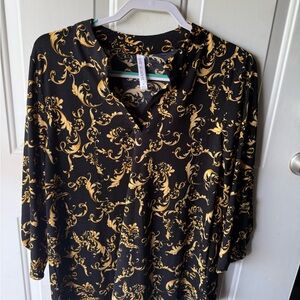 Elegant Black and Gold Women's Blouse